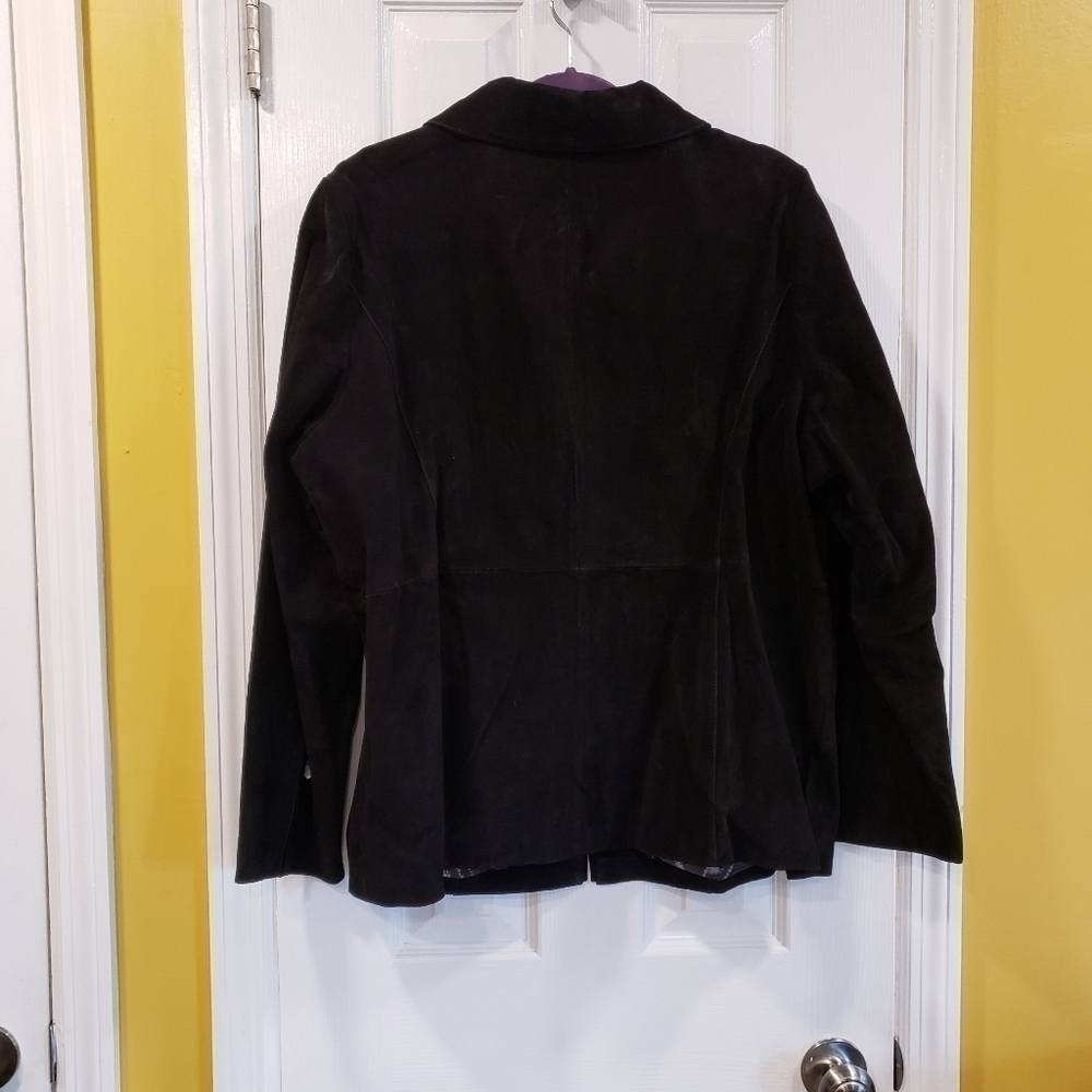 DENNIS Basso XL Black Suede Leather jacket - Picture 2 of 11